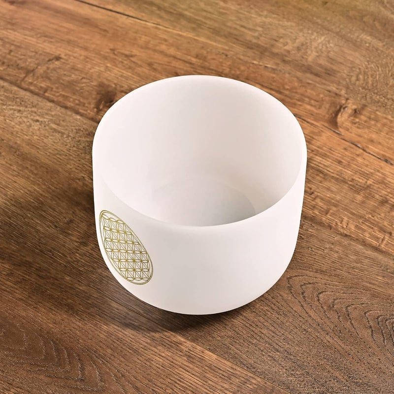 CVNC 528HZ C Note 8 Inch Flower Of Life Crystal Singing Bowl Meditation Sound Bath Sound Healing Chakra Singing Bowl - Image 4